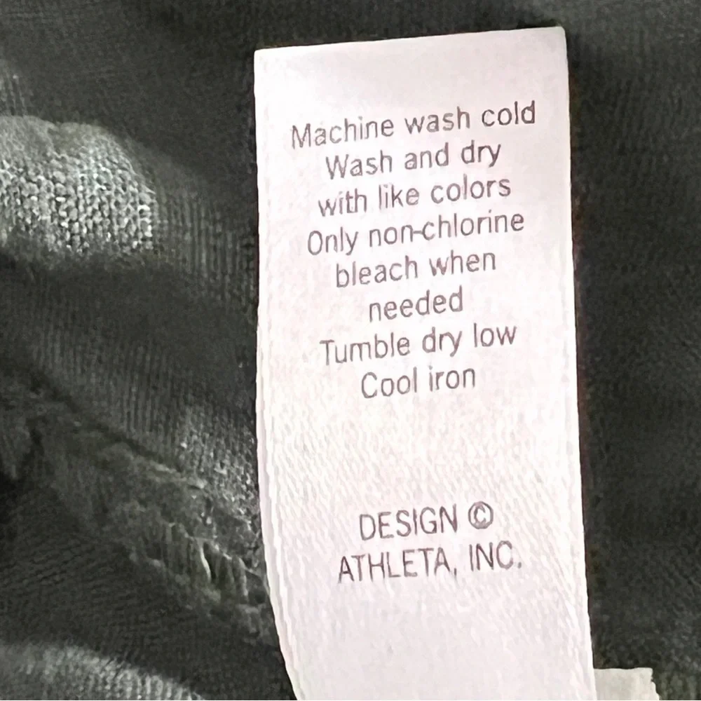 Athleta Jasper Green Seline Linen Elastic Waist Skirt